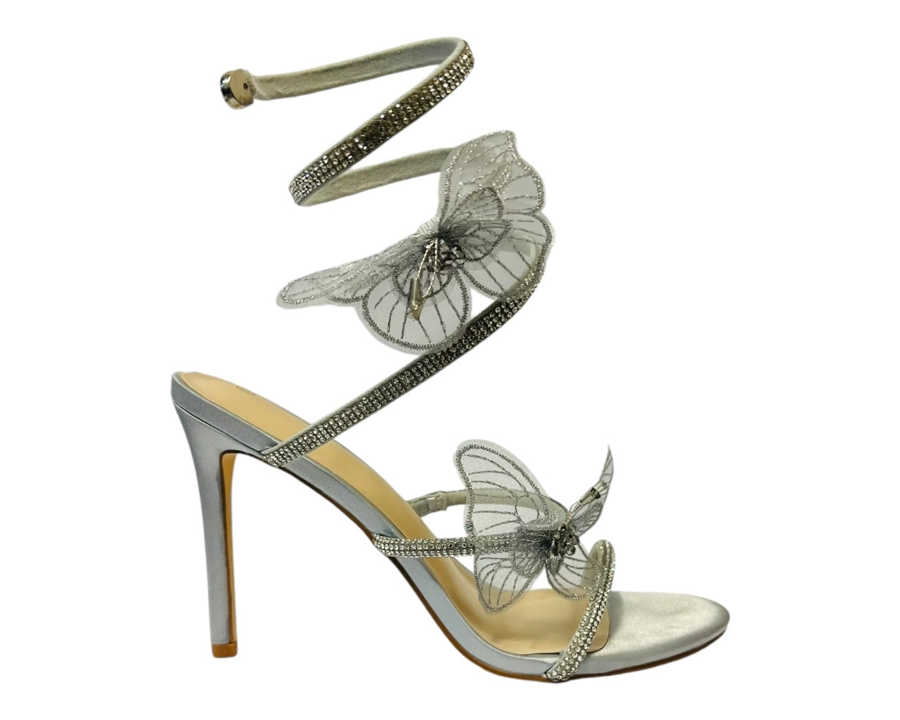 Women's Diamante Snake Butterfly Anklet High Heel Shoes