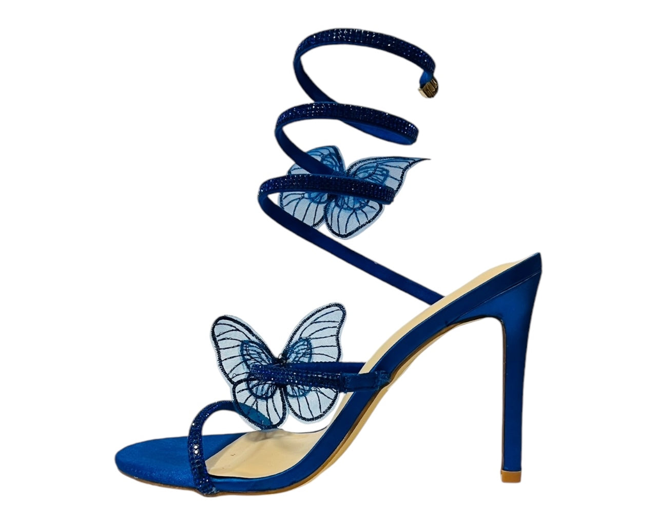 Women's Diamante Snake Butterfly Anklet High Heel Shoes