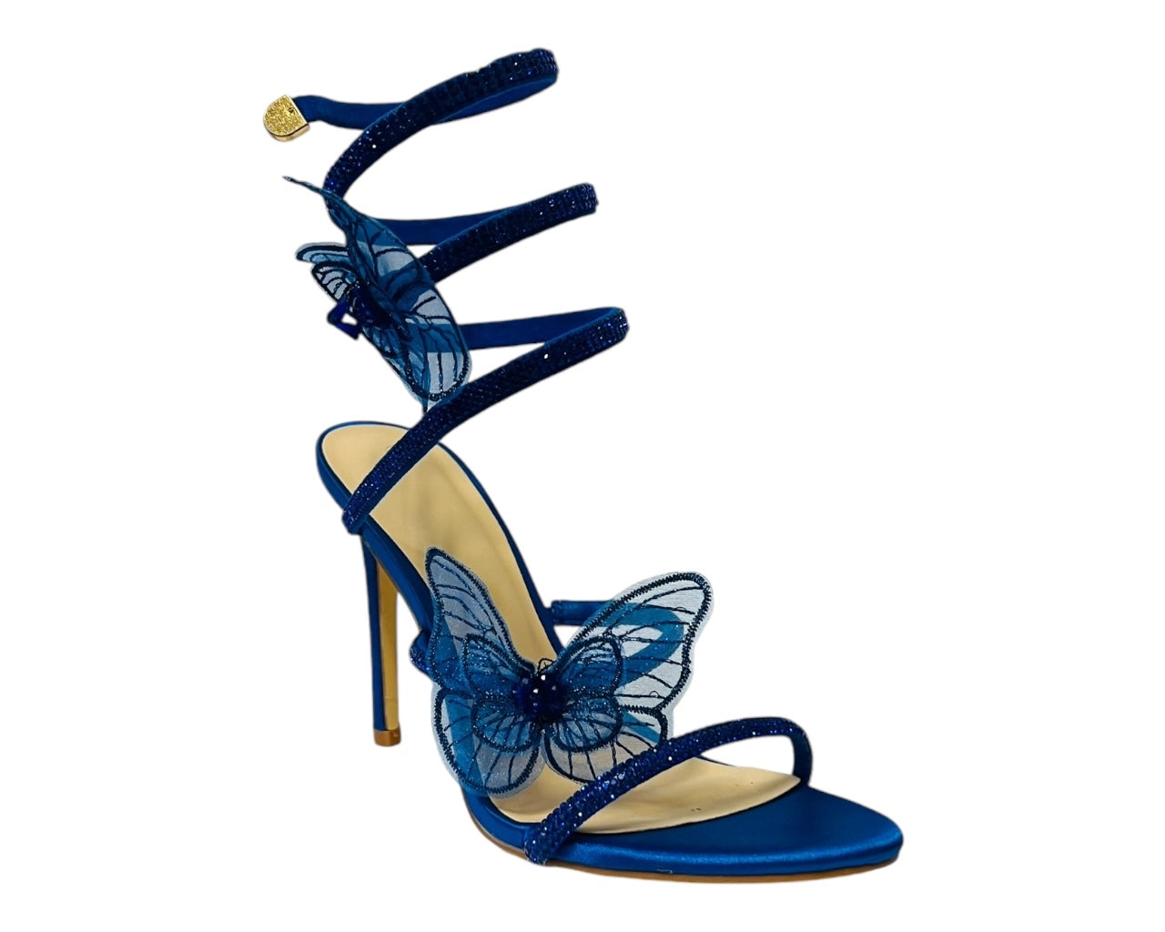 Women's Diamante Snake Butterfly Anklet High Heel Shoes