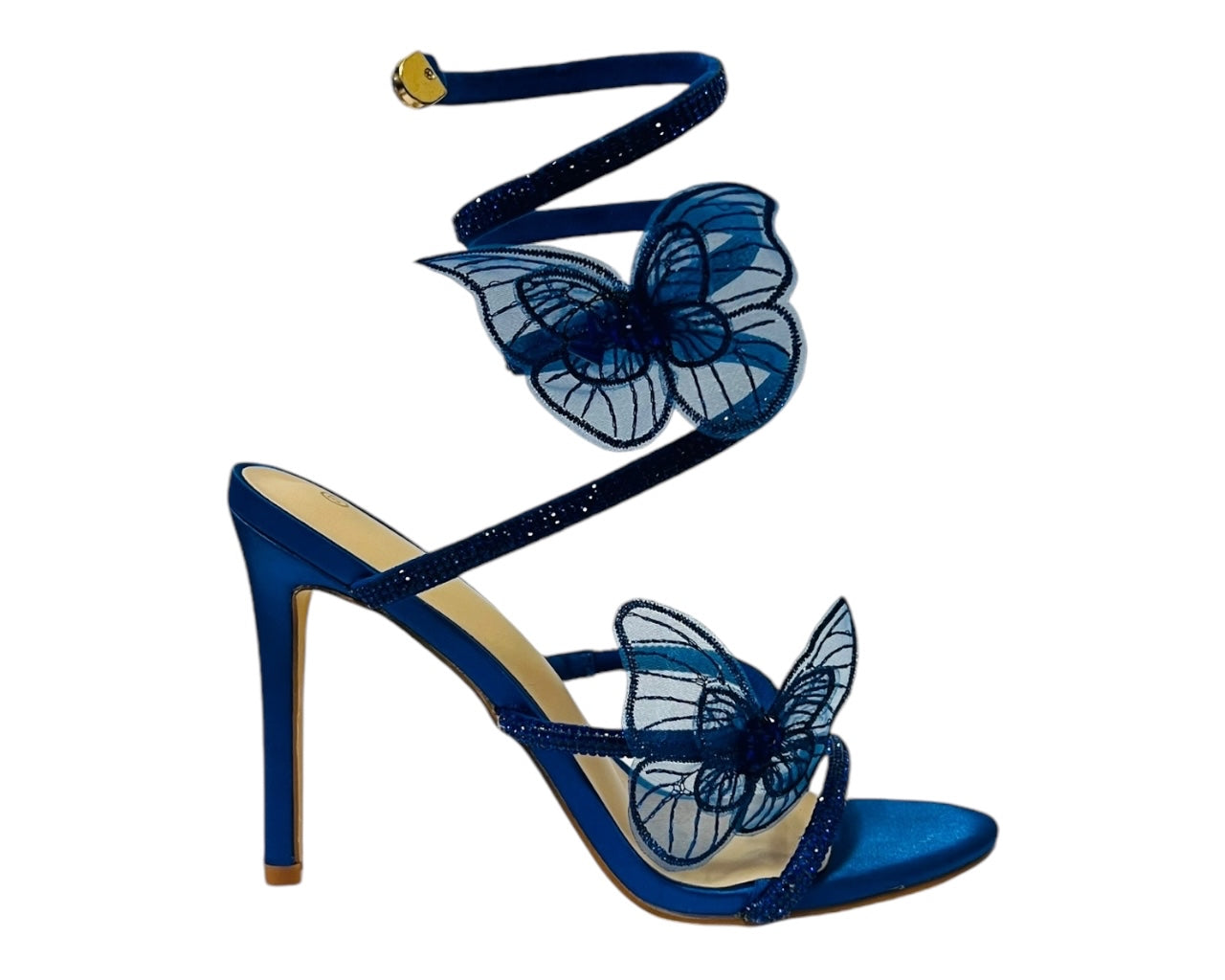 Women's Diamante Snake Butterfly Anklet High Heel Shoes