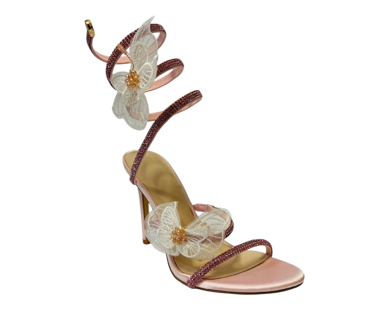 Women's Diamante Snake Butterfly Anklet High Heel Shoes