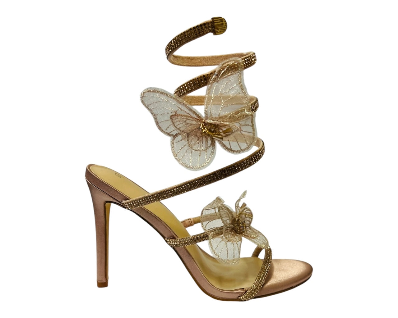 Women's Diamante Snake Butterfly Anklet High Heel Shoes