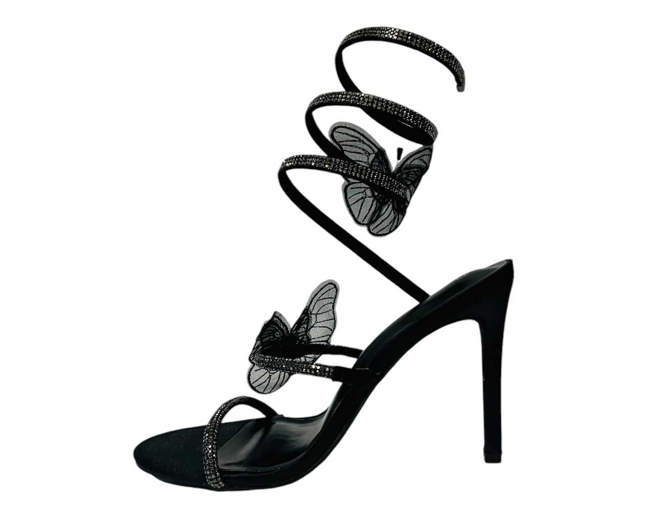 Women's Diamante Snake Butterfly Anklet High Heel Shoes