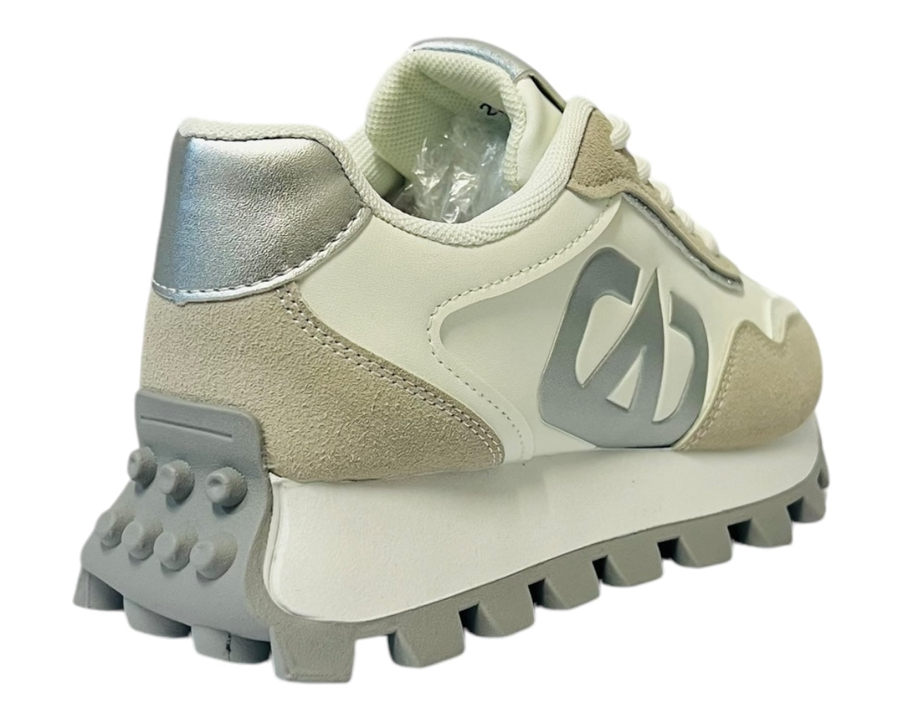 Women's Retro Chunky Sole Lace Up Trainers White