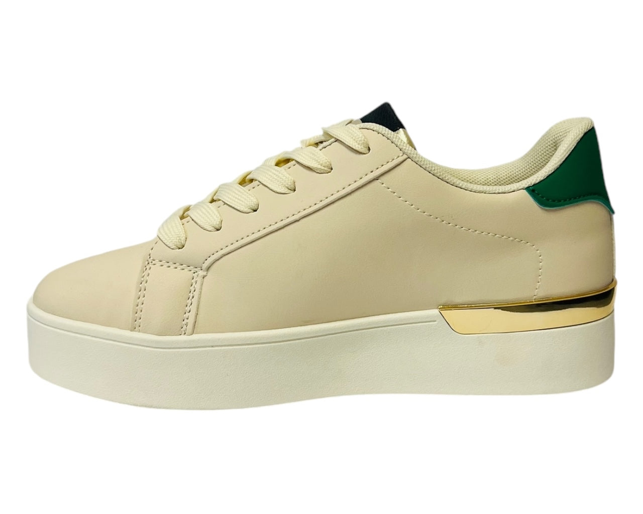 Women's Casual Lace Up Trainers Beige Size 3-8