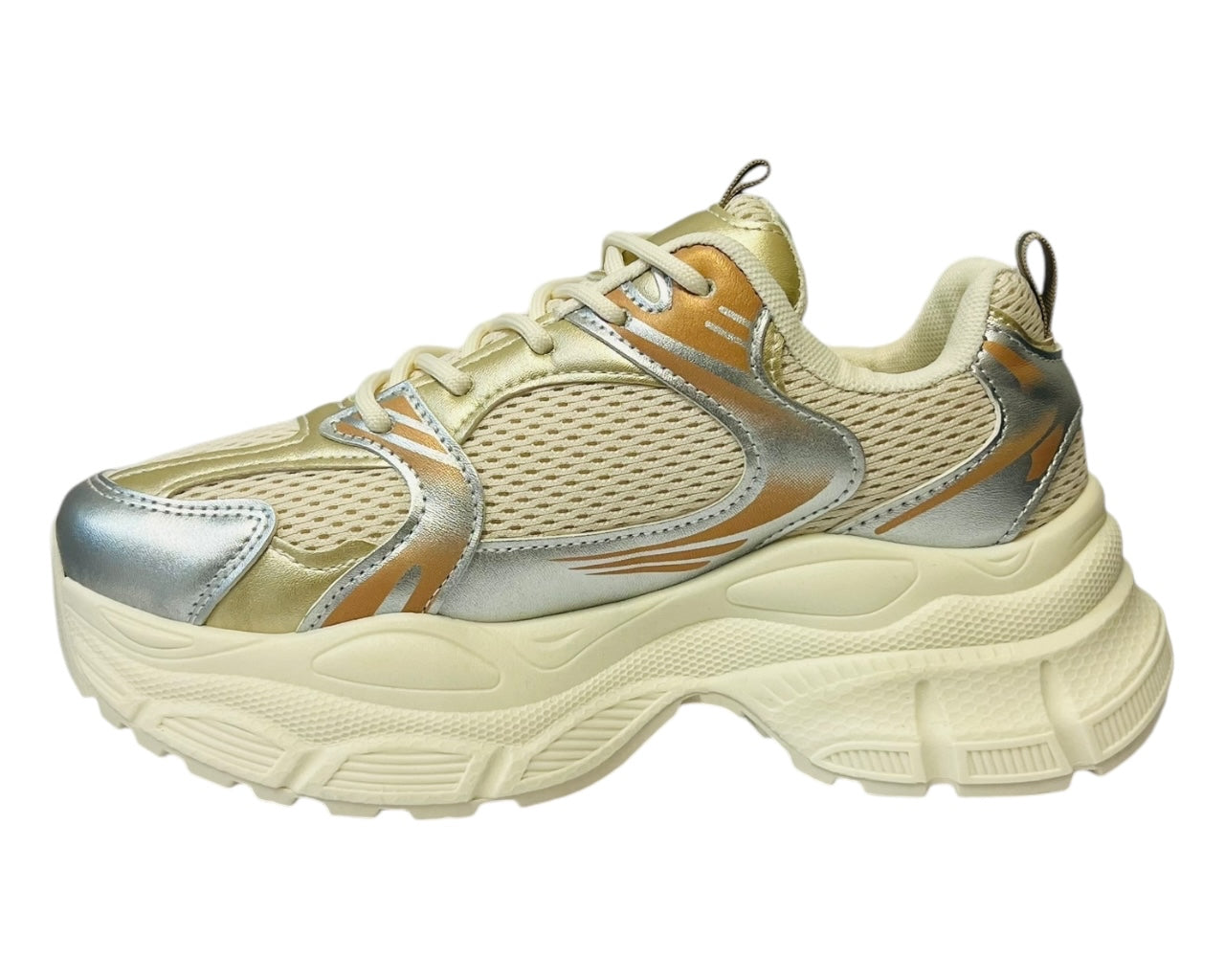 Women's Chunky Sole Lace Up Mesh Trainers SW002