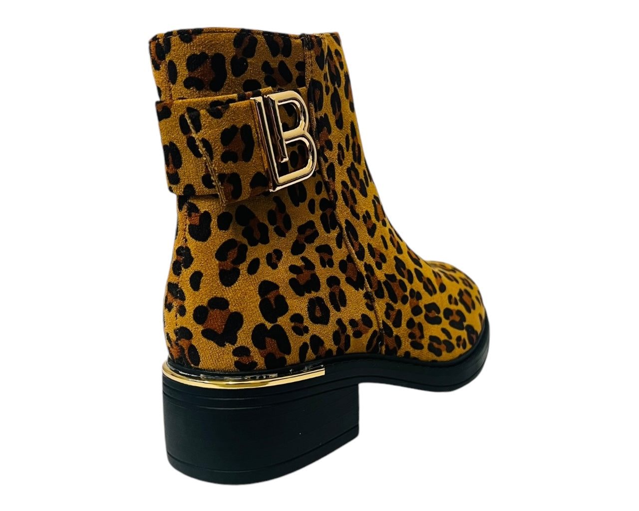 Women's Animal Print Flat Ankle Booties Winter Zipper Boots