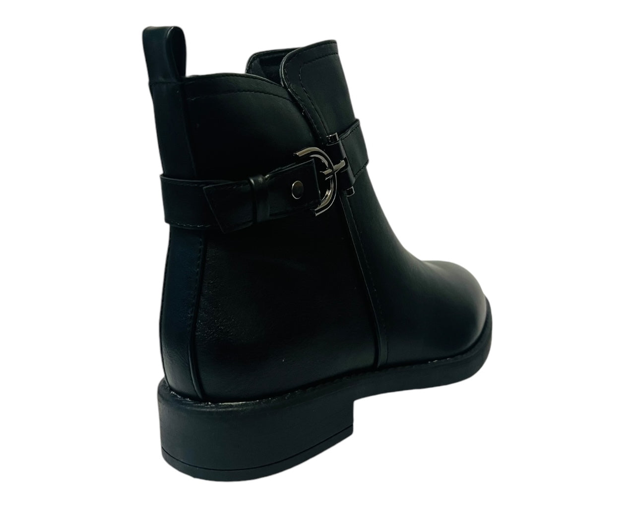 Women's Faux Leather Flat Sole Ankle Boots