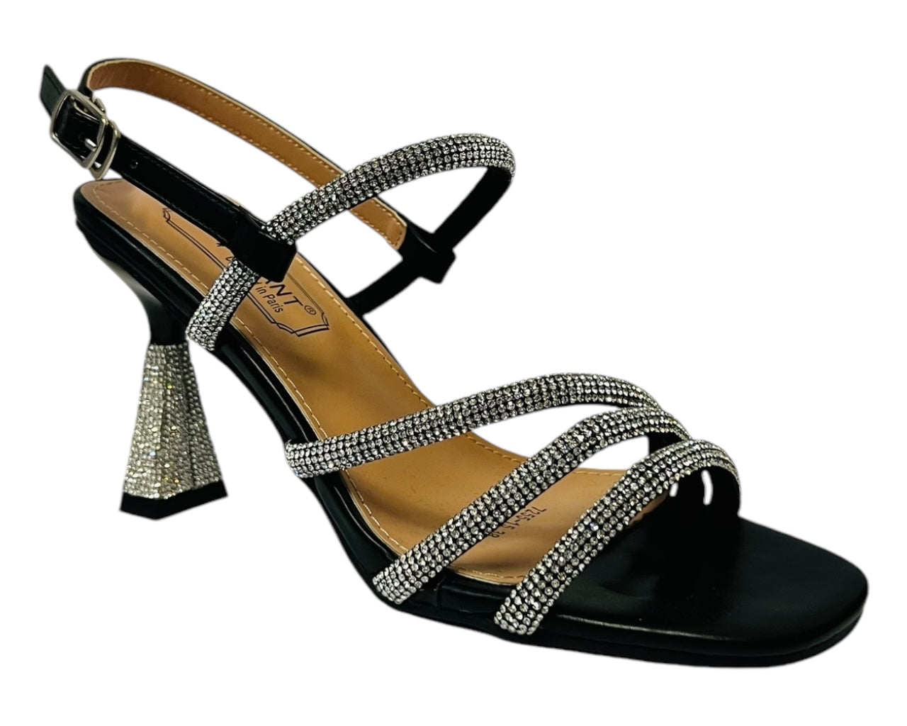 Women's Diamante Strappy Spool Heel Shoes
