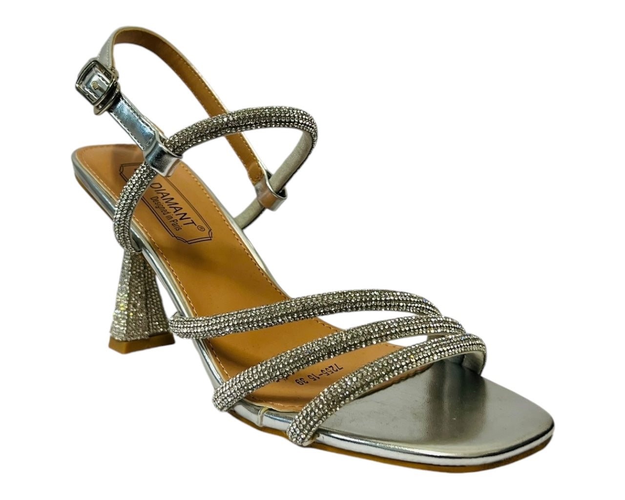 Women's Diamante Strappy Spool Heel Shoes