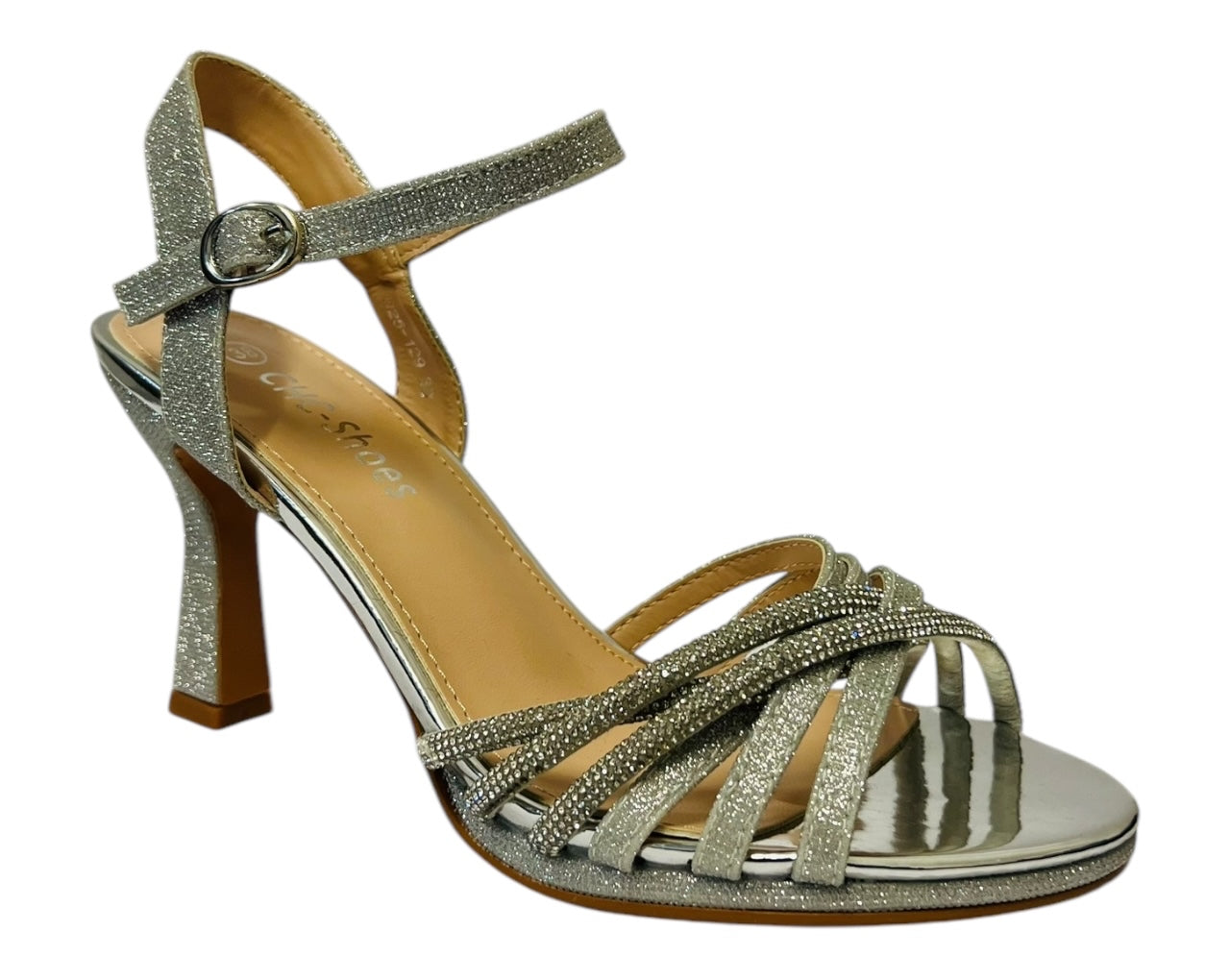 Women's Crossover Rhinestone Glitter Strap Open Toe Shoes