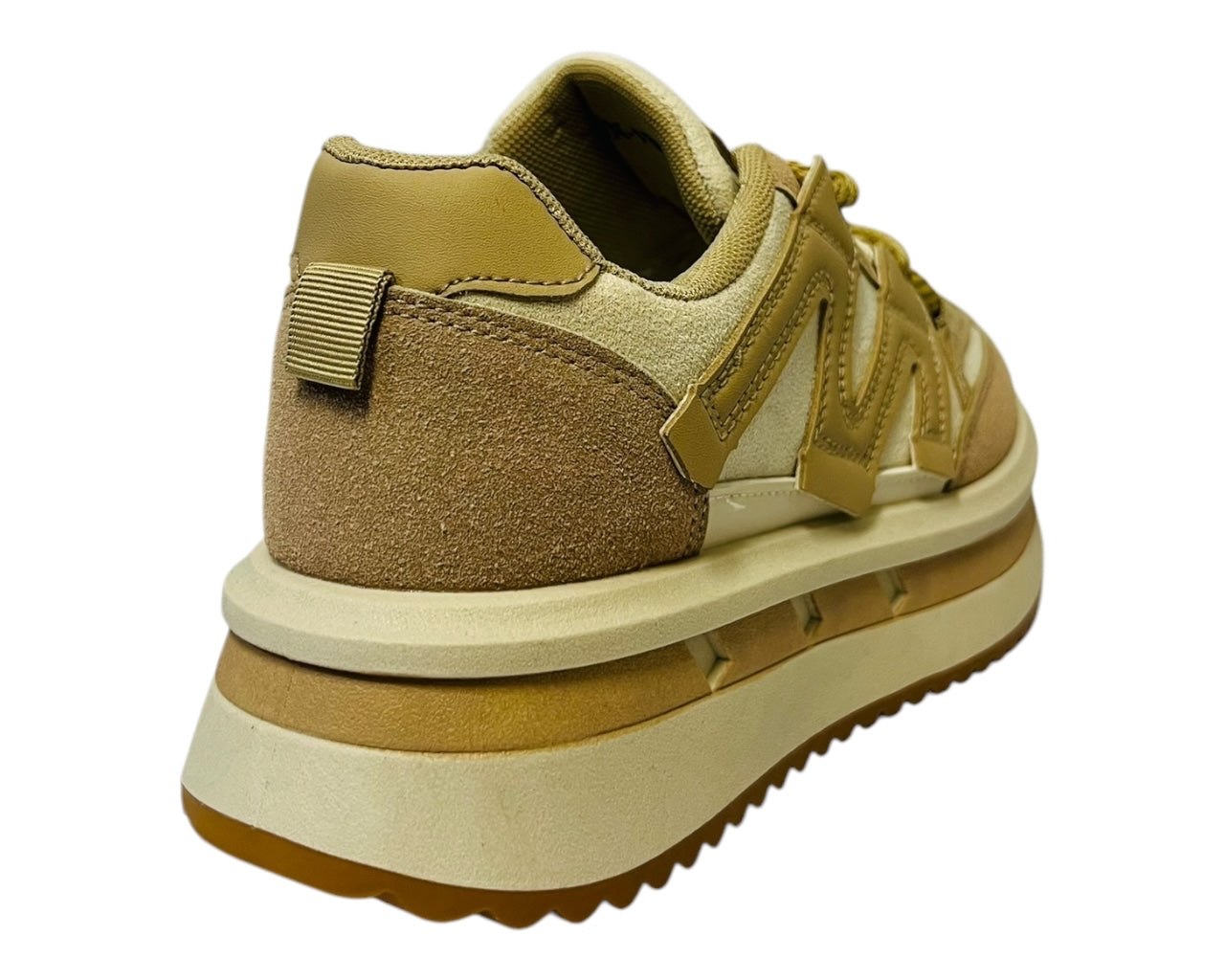 Womens Faux Leather Lace Up Platform Trainers