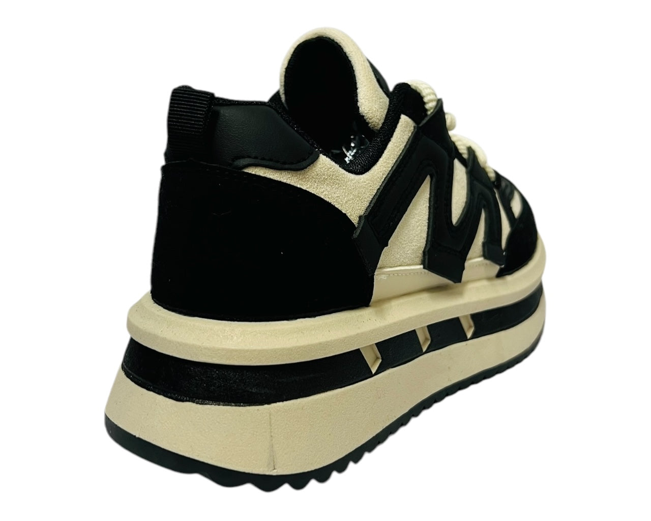 Womens Faux Leather Lace Up Platform Trainers