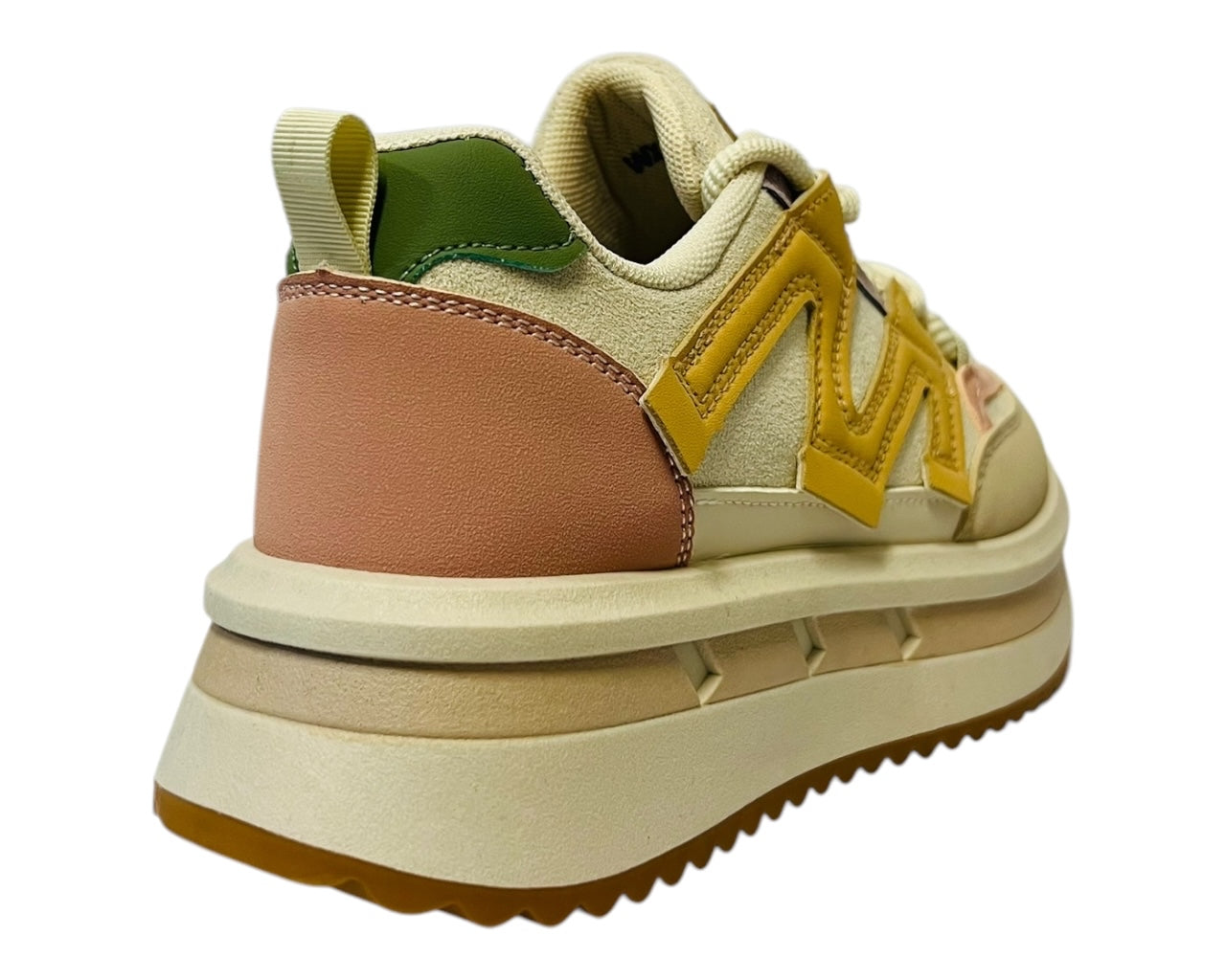 Womens Faux Leather Lace Up Platform Trainers