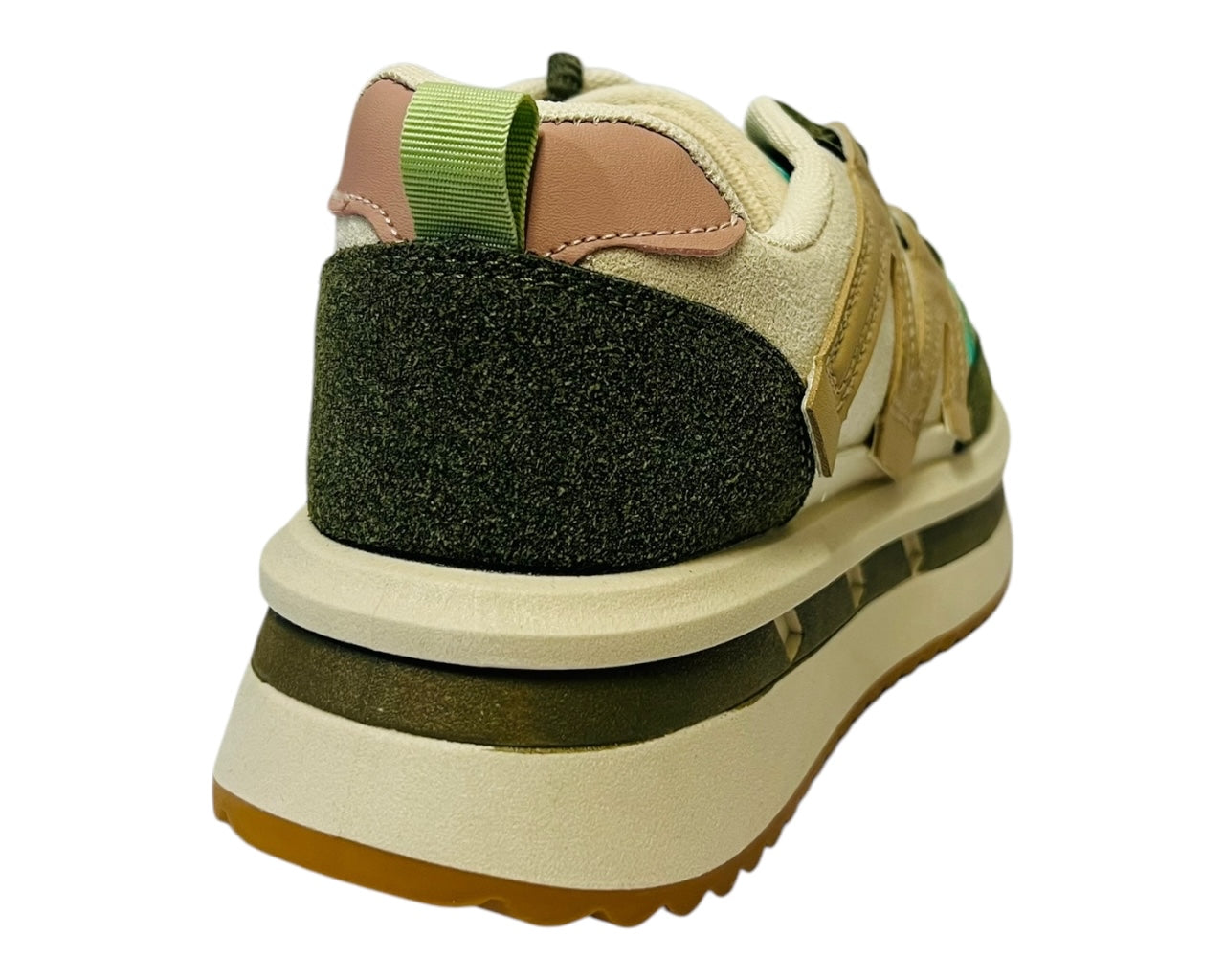 Womens Faux Leather Lace Up Platform Trainers