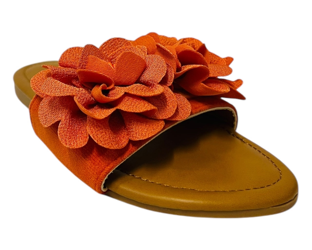Women's Lightweight Open Toe Floral Deco Flat Sliders