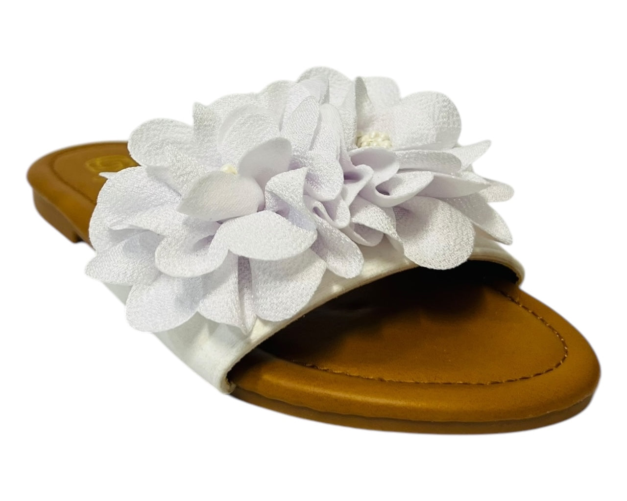Women's Lightweight Open Toe Floral Deco Flat Sliders