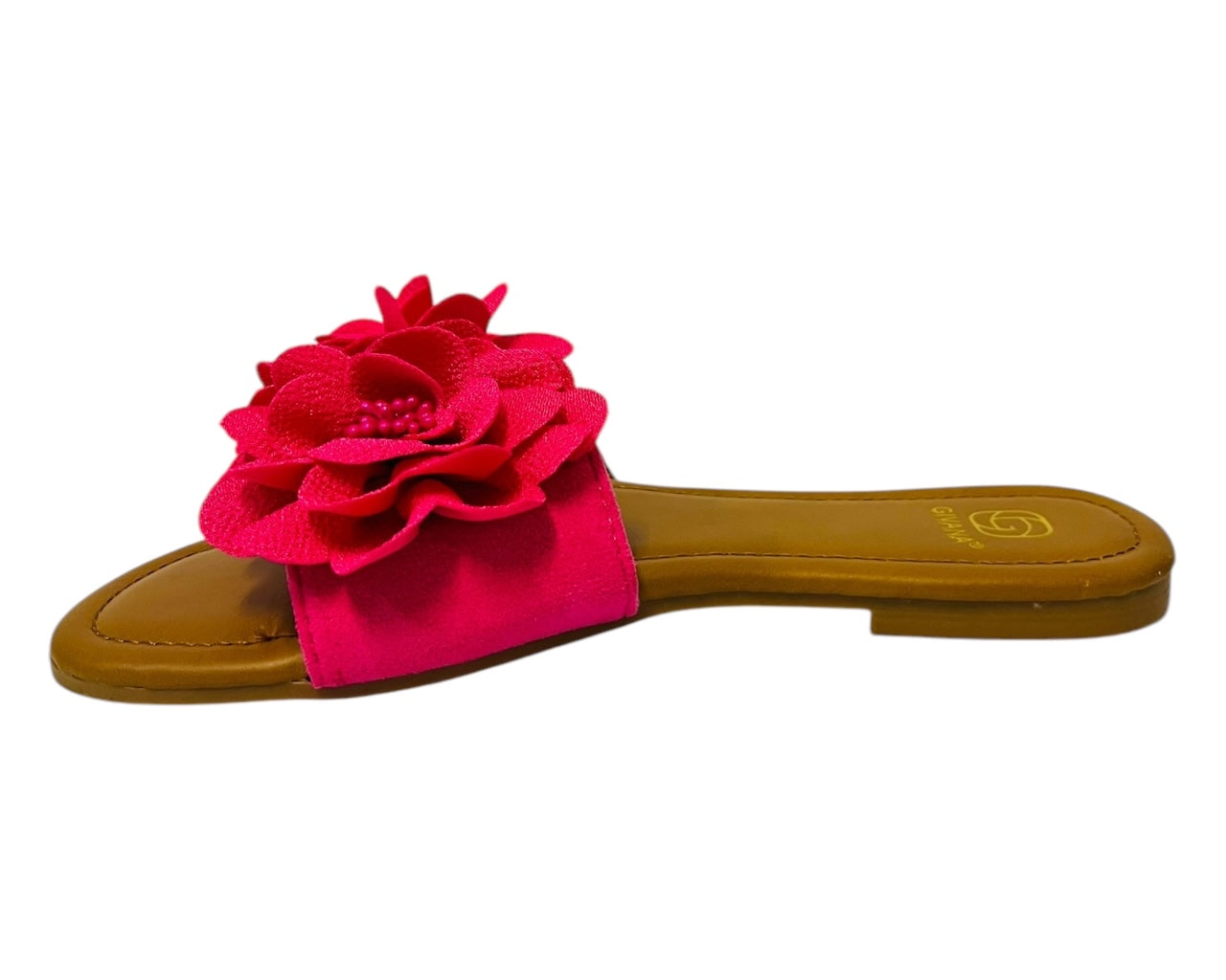 Women's Lightweight Open Toe Floral Deco Flat Sliders