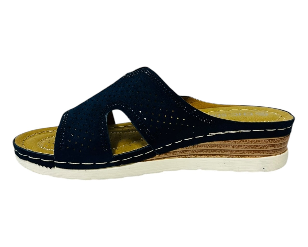 Women's Cross Strap Lightweight Mules Wedge Slider