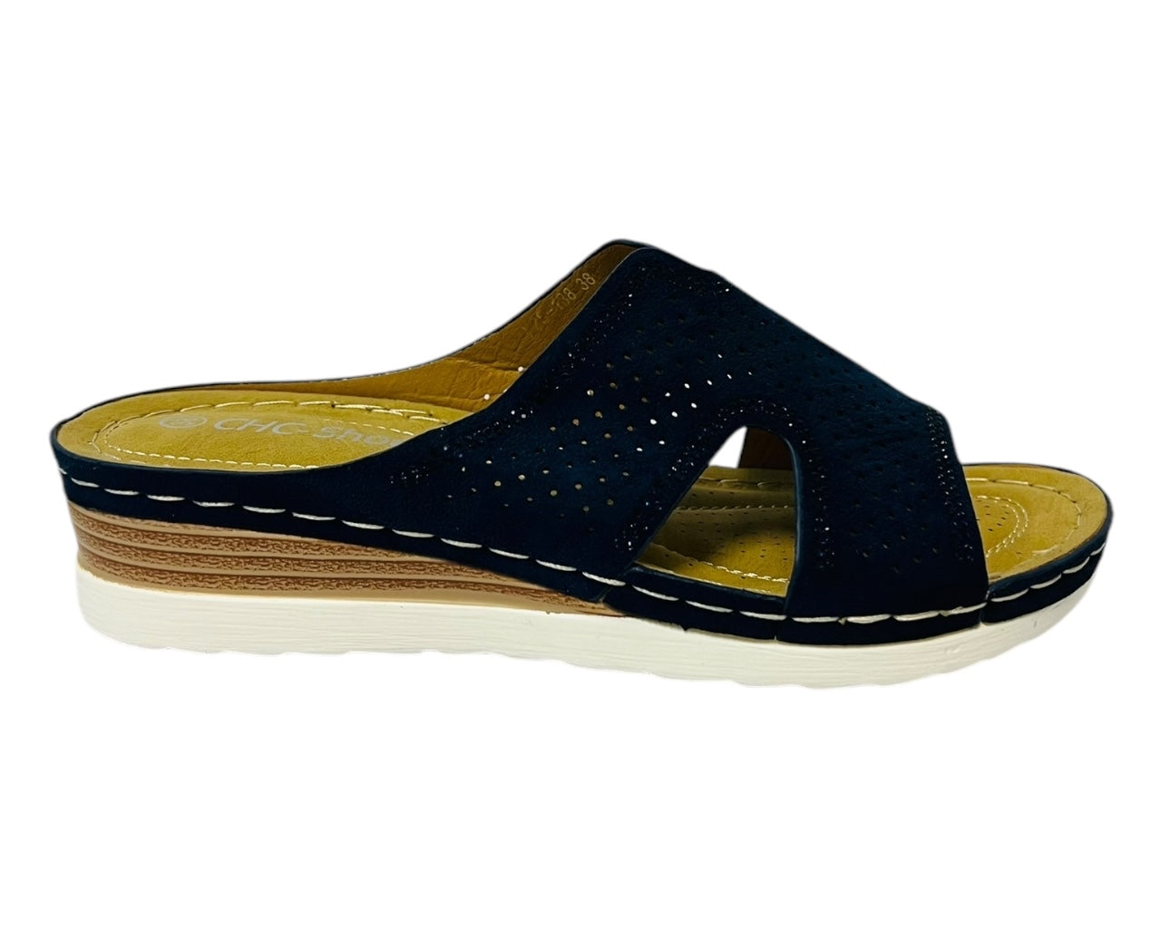 Women's Cross Strap Lightweight Mules Wedge Slider