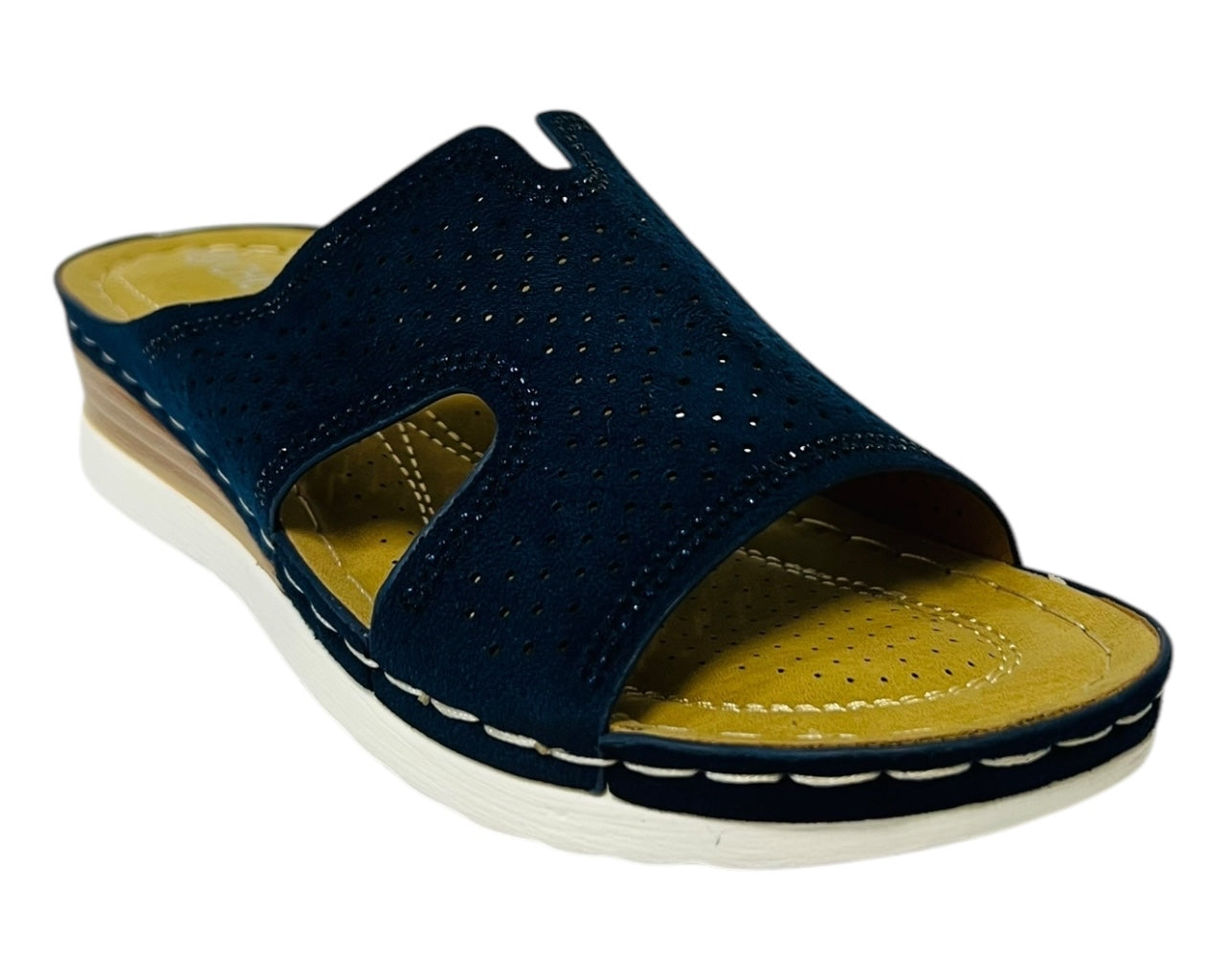Women's Cross Strap Lightweight Mules Wedge Slider