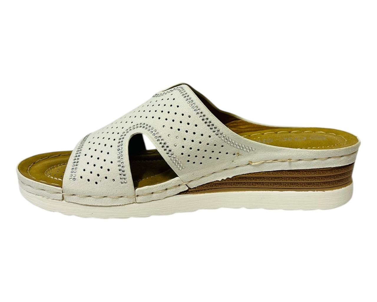 Women's Cross Strap Lightweight Mules Wedge Slider