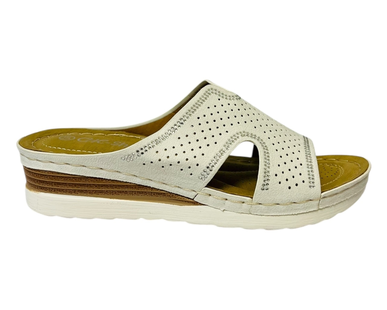 Women's Cross Strap Lightweight Mules Wedge Slider