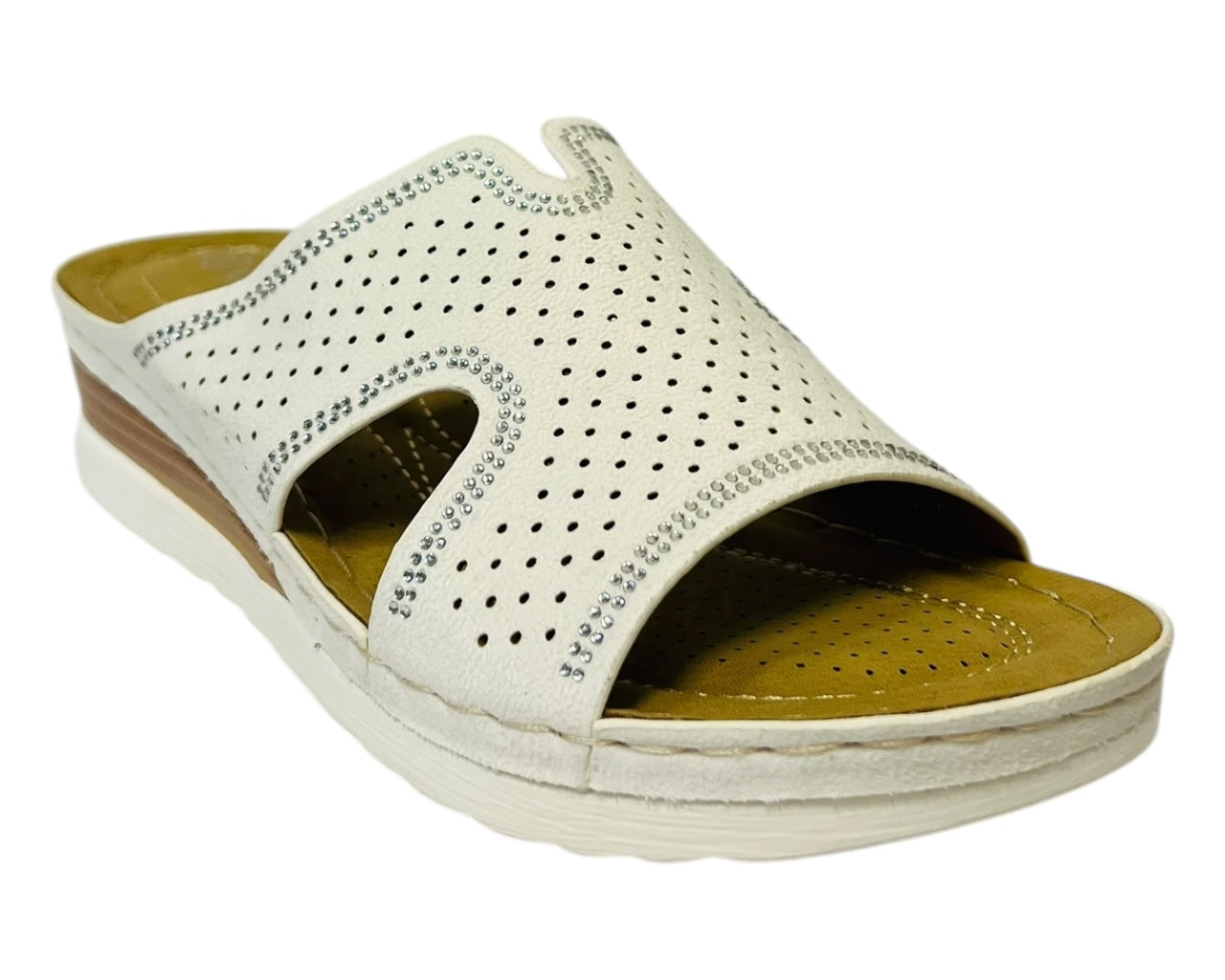 Women's Cross Strap Lightweight Mules Wedge Slider