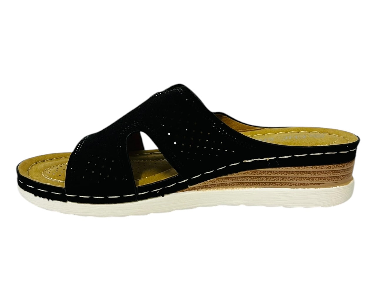 Women's Cross Strap Lightweight Mules Wedge Slider