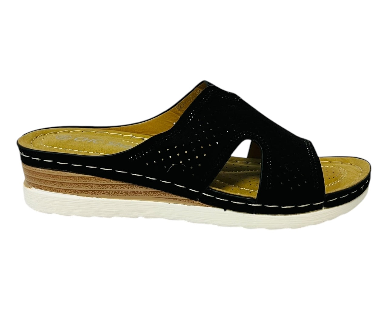 Women's Cross Strap Lightweight Mules Wedge Slider