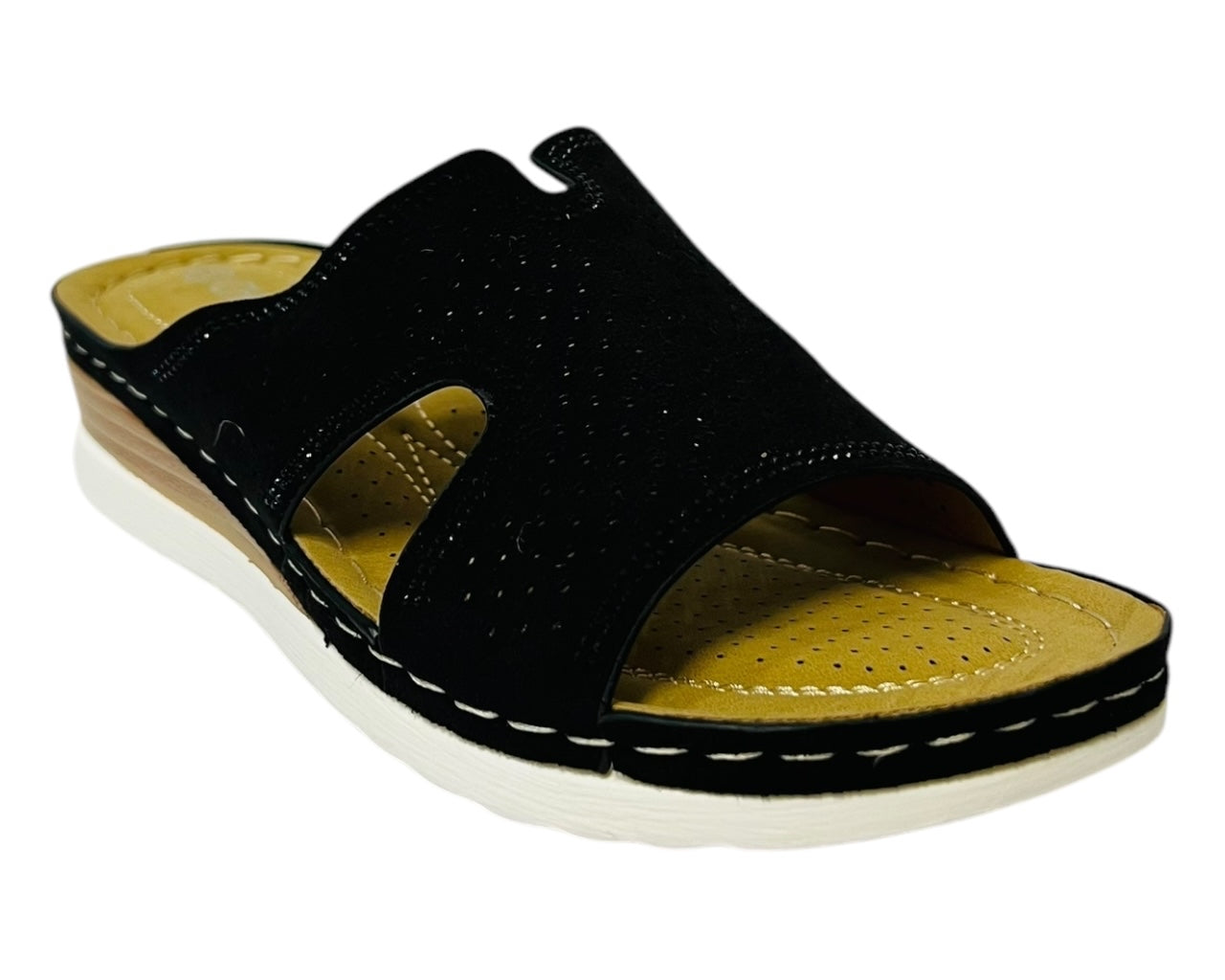Women's Cross Strap Lightweight Mules Wedge Slider