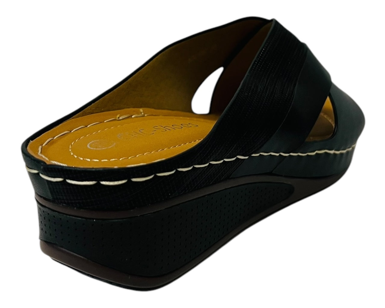 Women's Lightweight Cross Strap Mules Wedge Slider