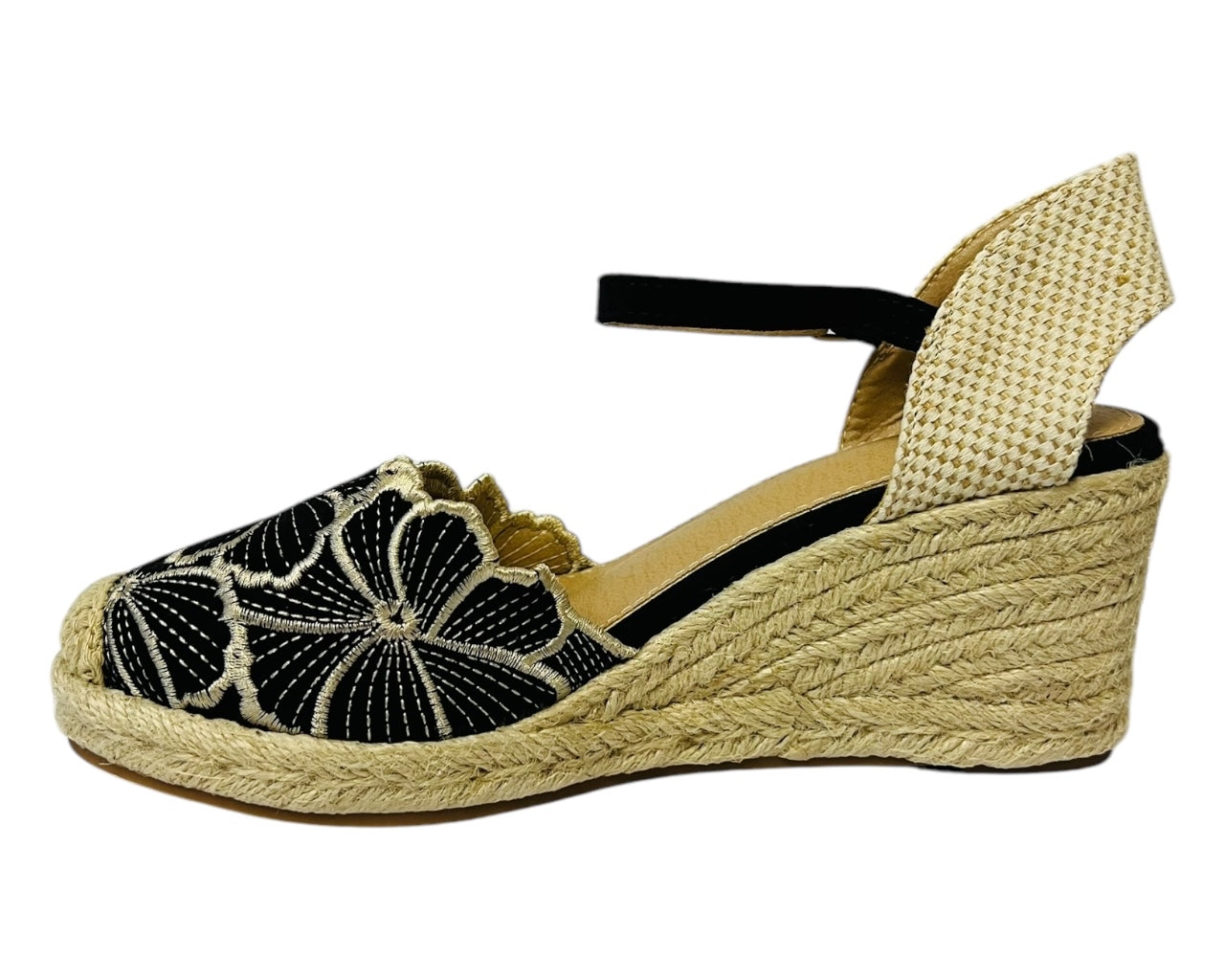 Women's Wedge Heel Ankle Strap Court Shoe Sandals