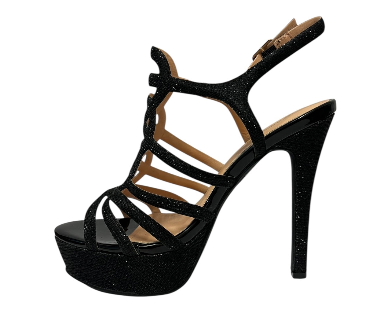 Women's Open Toe Platform Stiletto Heels Open-back High Heel Ankle Sandals