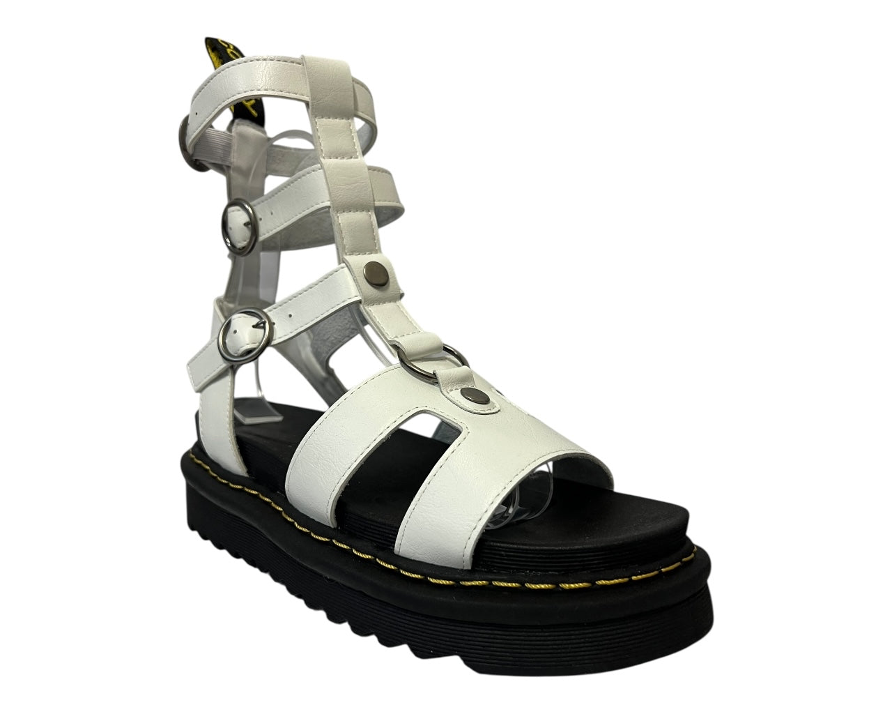 Women's Faux Leather Chunky Sole Gladiator Ankle Sandals