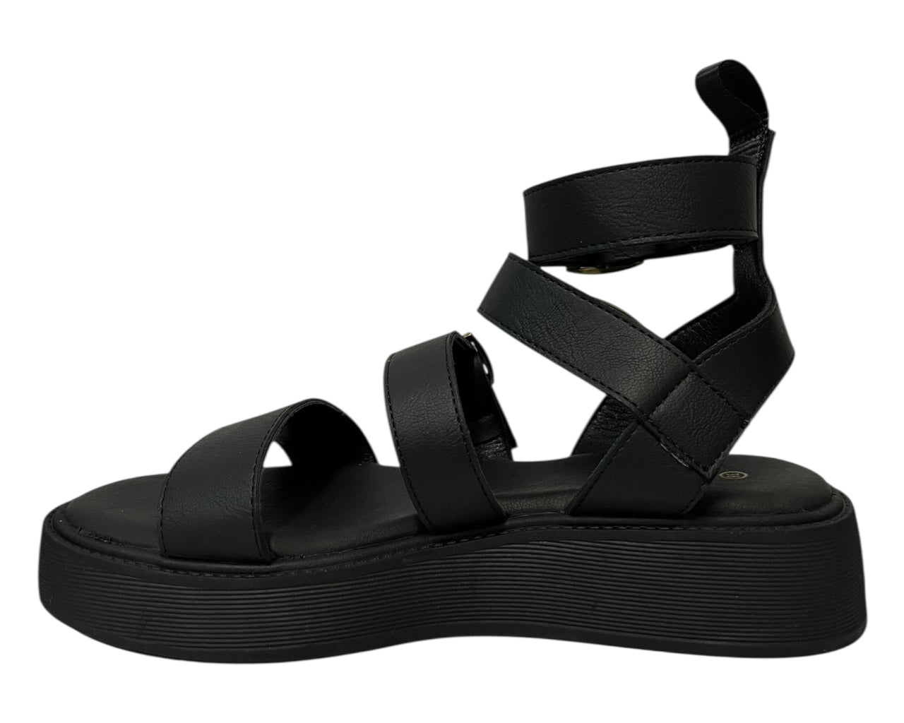 Women's Ankle Strap Platform Gladiator Sandals Black