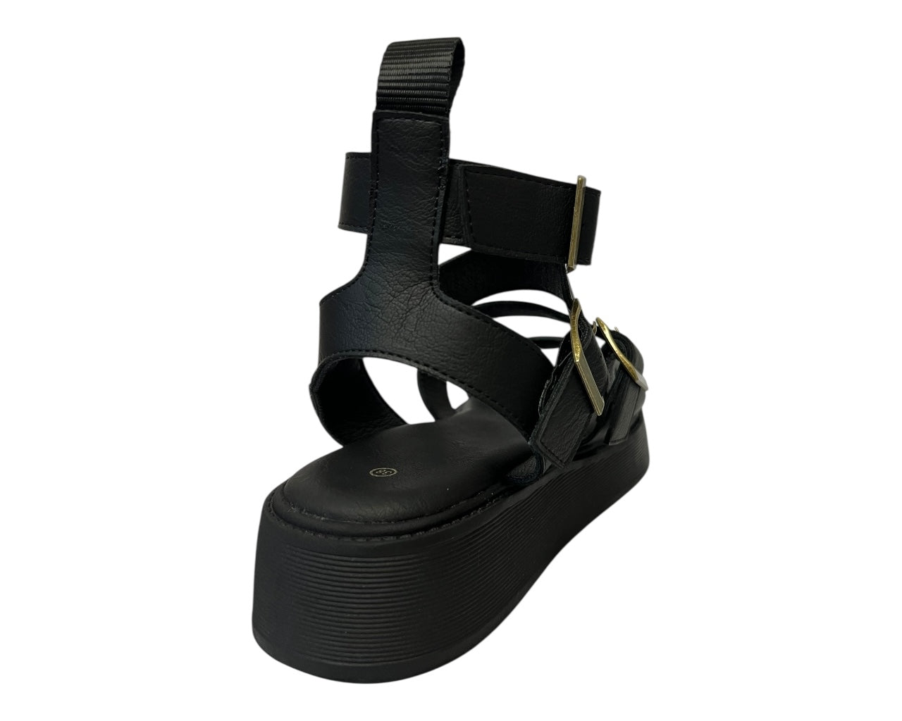 Women's Ankle Strap Platform Gladiator Sandals Black
