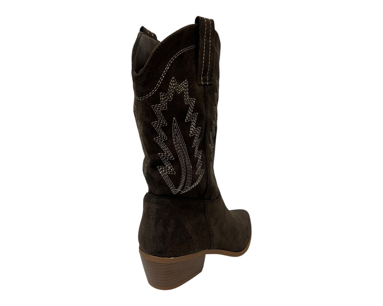 Women's Western Embroidered Cowboy Mid Calf Boots Brown