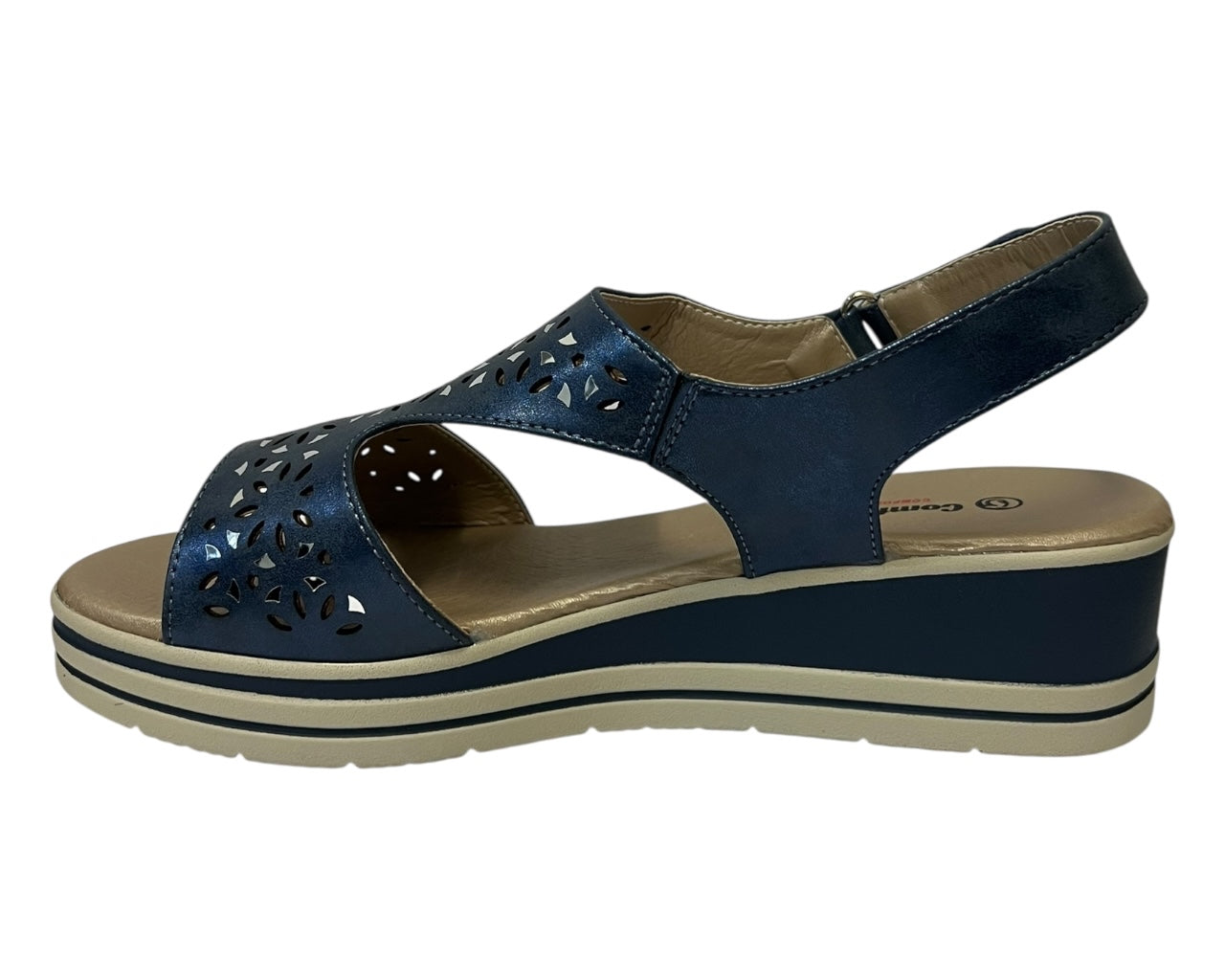 Women's Cushioned Wedge Sandals with Adjustable Ankle Strap