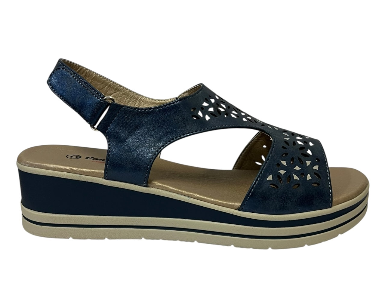 Women's Cushioned Wedge Sandals with Adjustable Ankle Strap