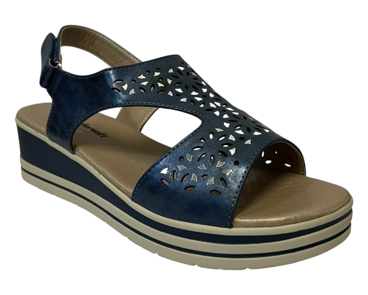 Women's Cushioned Wedge Sandals with Adjustable Ankle Strap