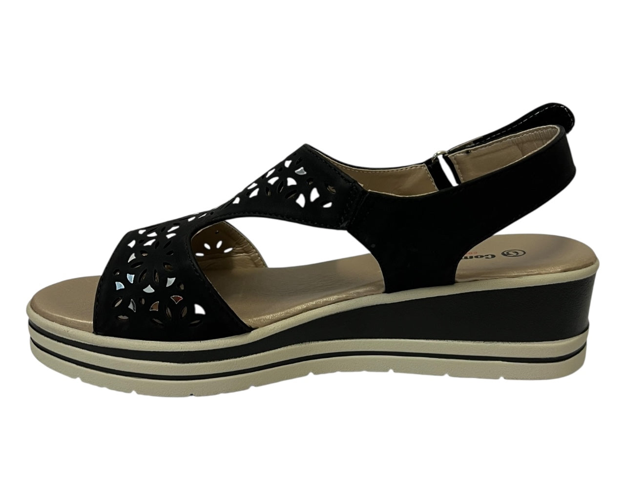 Women's Cushioned Wedge Sandals with Adjustable Ankle Strap