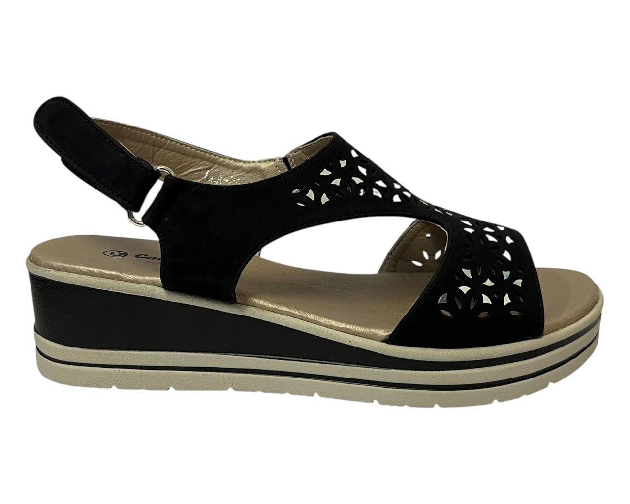Women's Cushioned Wedge Sandals with Adjustable Ankle Strap