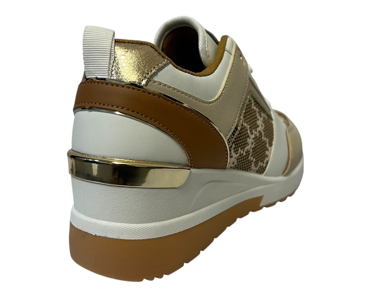 Faux Leather Chunky Sole Lace Up Trainers