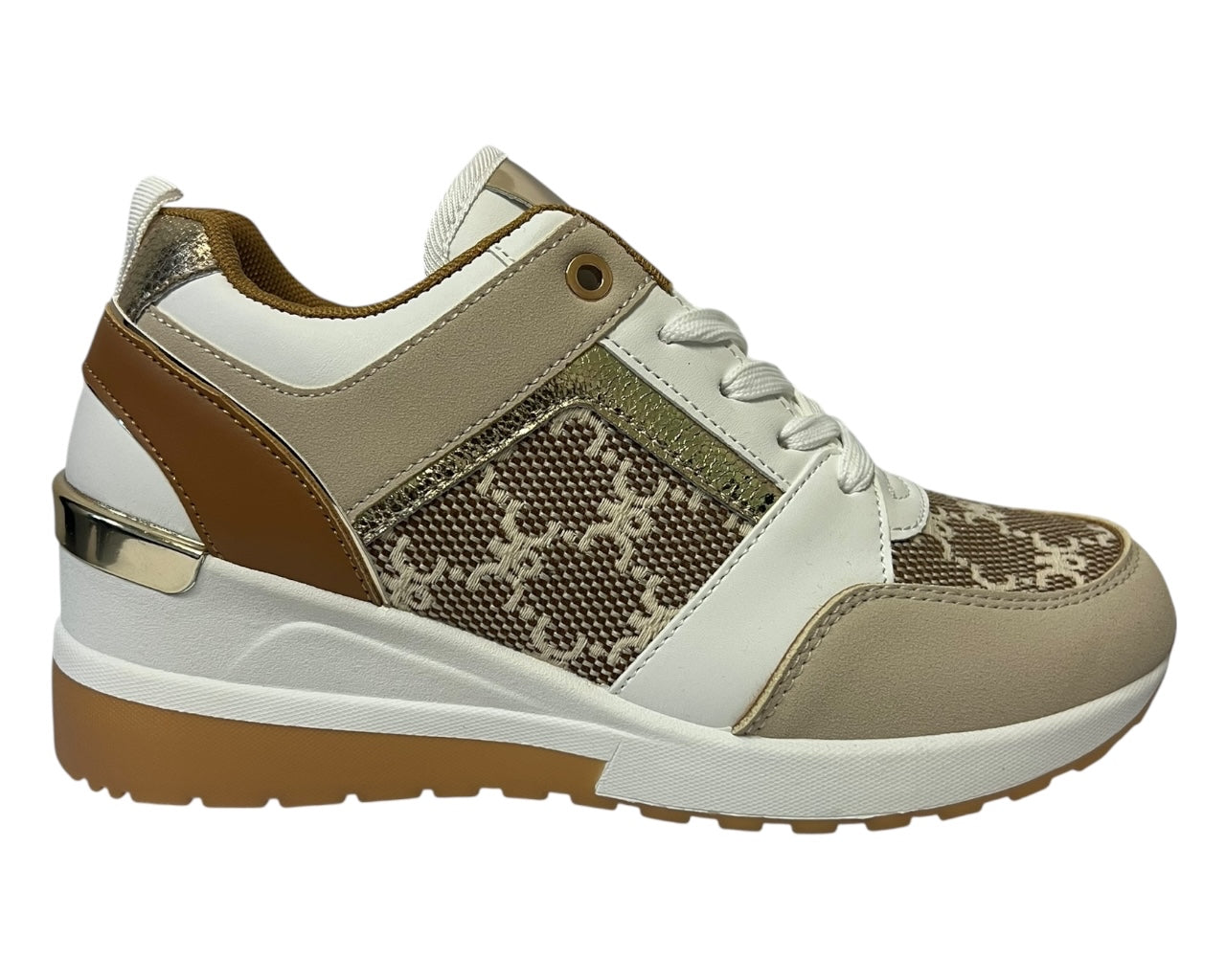 Faux Leather Chunky Sole Lace Up Trainers
