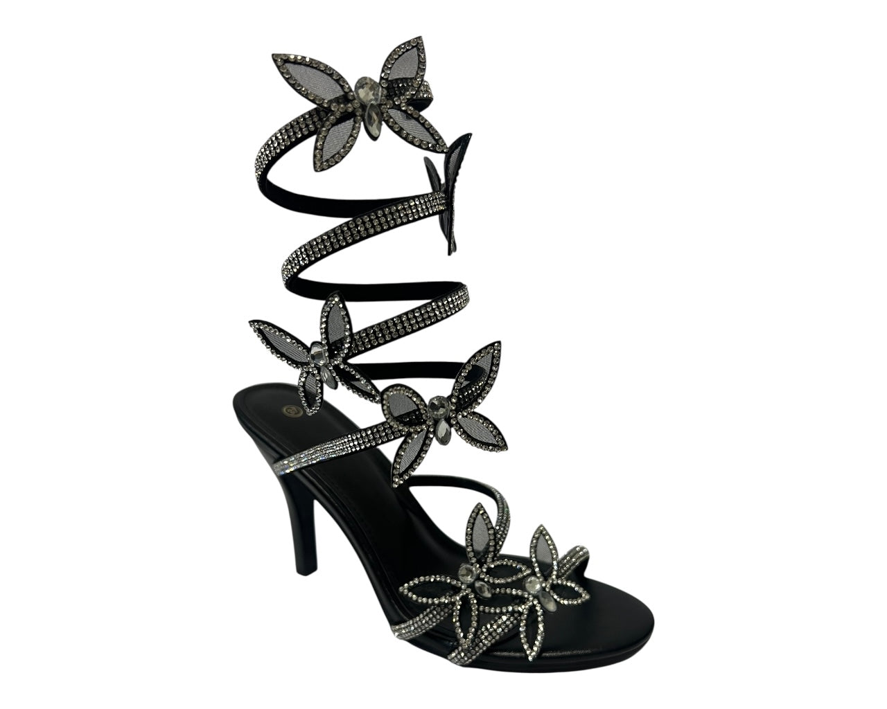 Women's Diamante Snake Butterfly Anklet High Heel Shoes