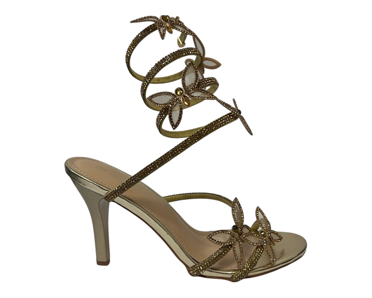 Women's Diamante Snake Butterfly Anklet High Heel Shoes