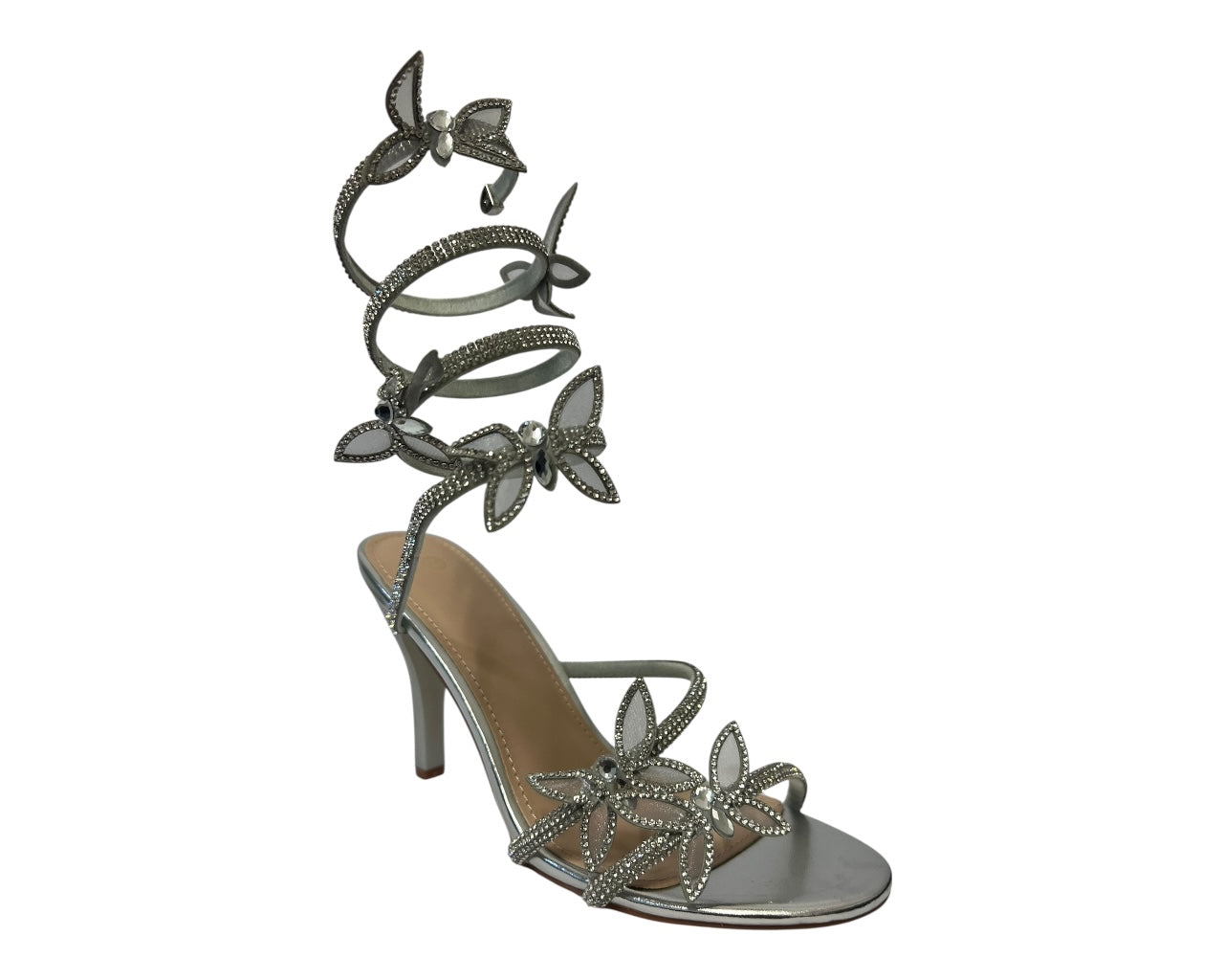 Women's Diamante Snake Butterfly Anklet High Heel Shoes