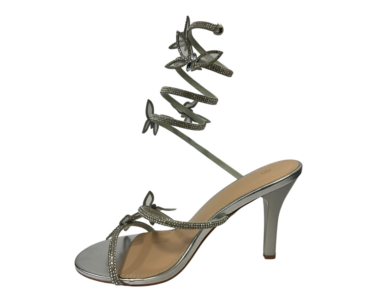 Women's Diamante Snake Butterfly Anklet High Heel Shoes