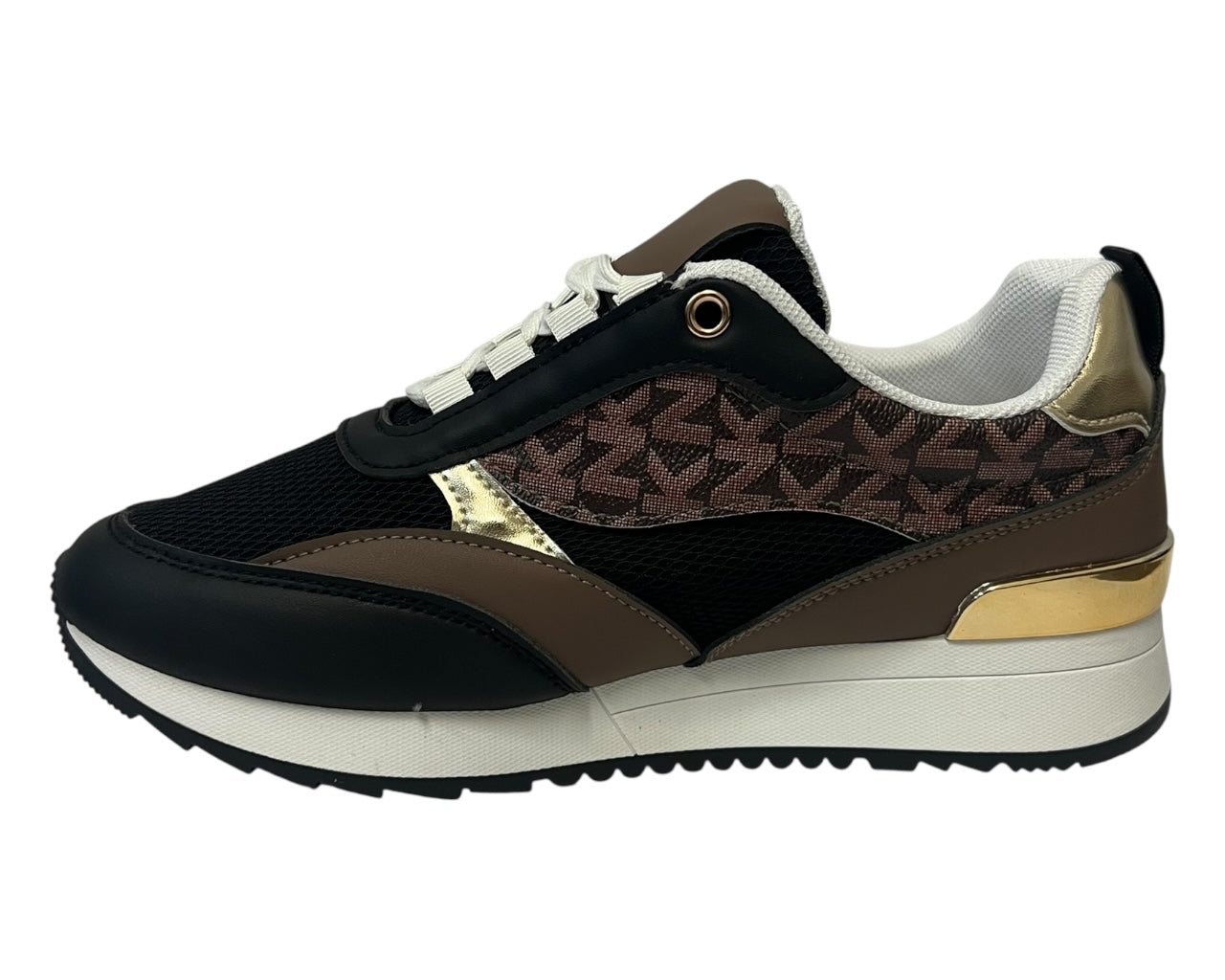 Faux Leather Chunky Sole Lace Up Trainers